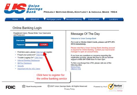 union savings bank online payment